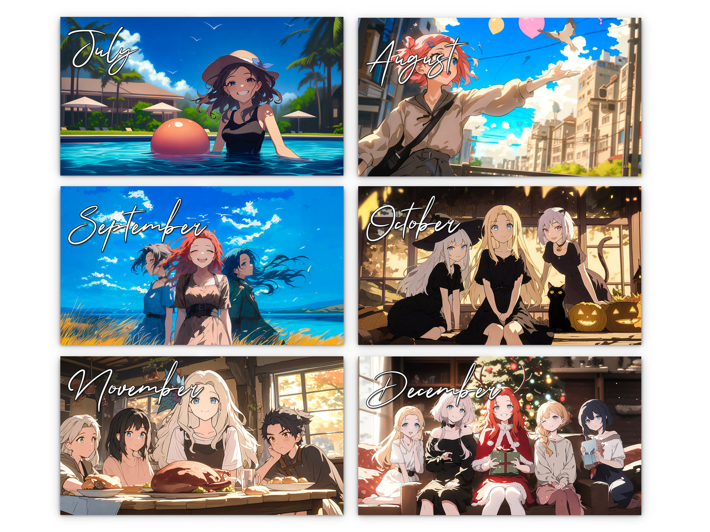 2027 Anime Life Wall Calendar by Kaleidoscope Artisan – A Year of Captivating Anime Art with Holidays