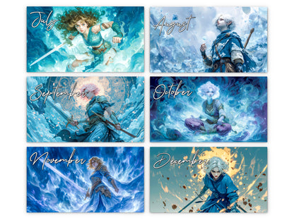 2027 Anime Mystic Radiance Wall Calendar by Kaleidoscope Artisan – Celestial Guardian with Holidays