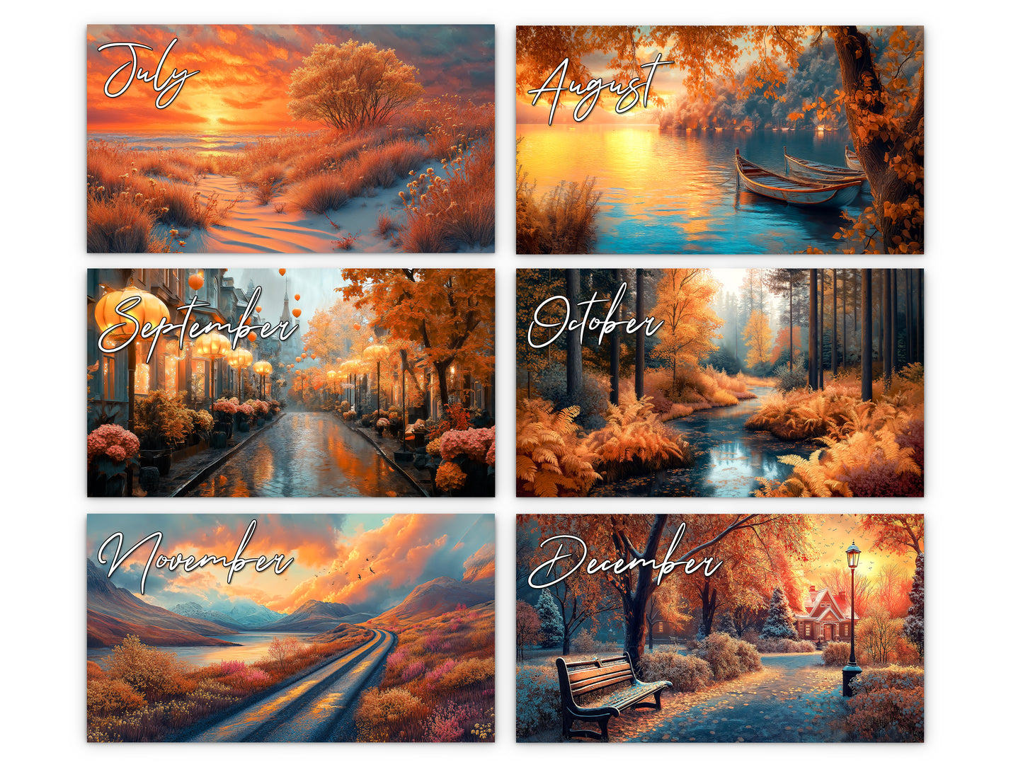 2027 Autumn Serenity Wall Calendar by Kaleidoscope Artisan – Rustic Dreams with Holidays