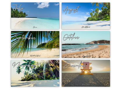 Beaches Photography 2027 wall calendar monthly artwork preview July through December