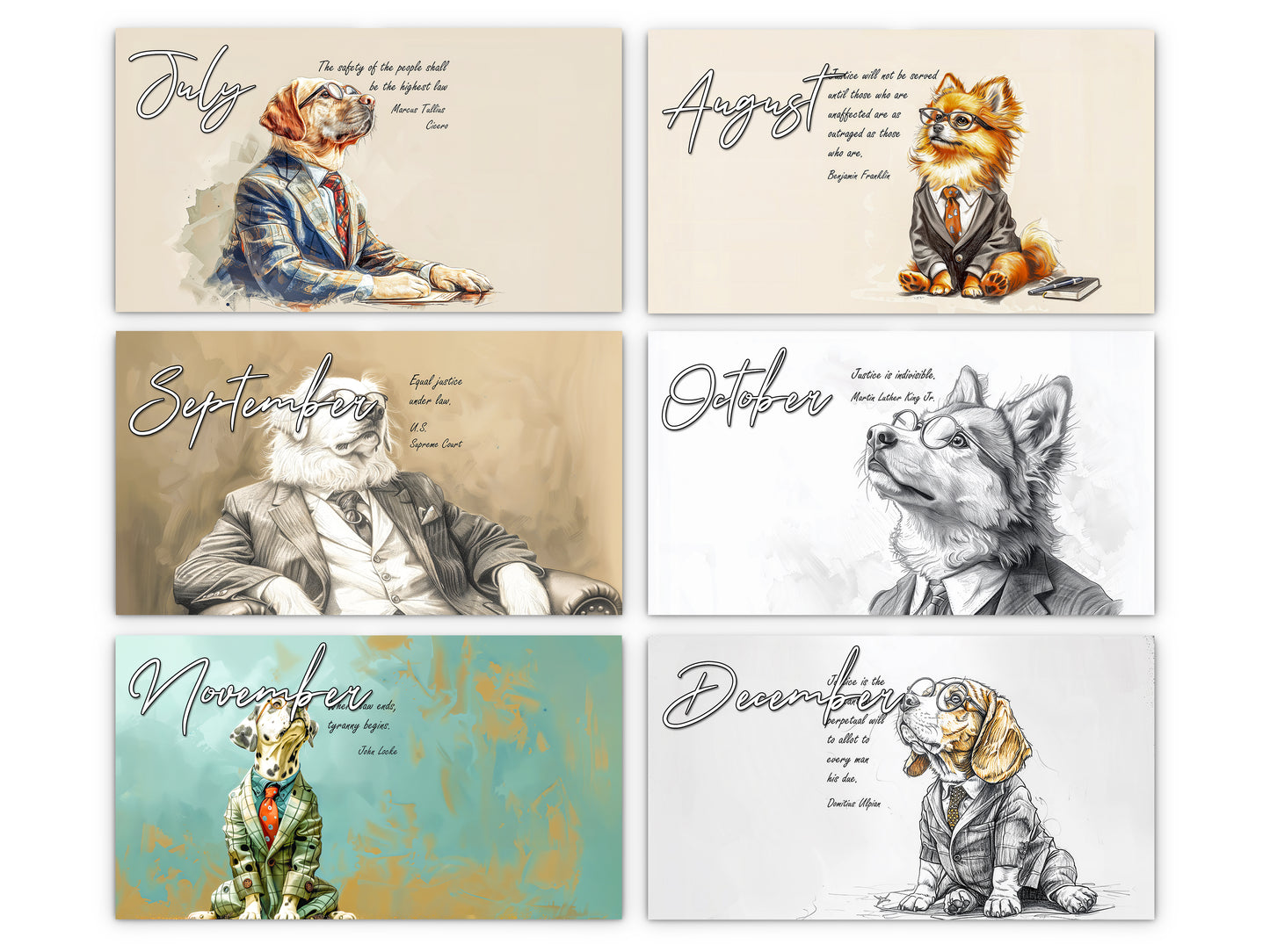 2027 Canine Counsel Wall Calendar by Kaleidoscope Artisan – Wisdom in Fur with Holidays