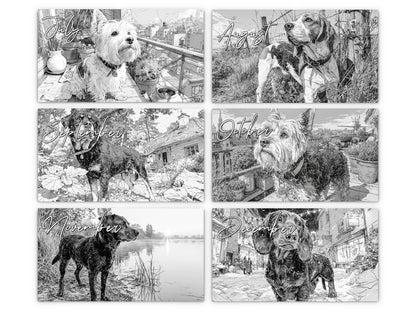 2027 Dog Lover Sketches Wall Calendar by Kaleidoscope Artisan – Faithful Companions with Holidays