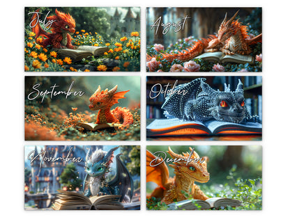 2027 Dragon Books Wall Calendar by Kaleidoscope Artisan – Magical Fantasy Journey with Holidays