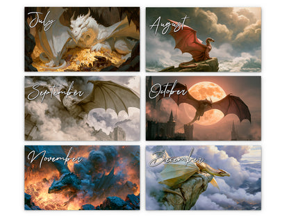 2027 Dragon’s Reign Wall Calendar by Kaleidoscope Artisan – Ancient Fire with Holidays