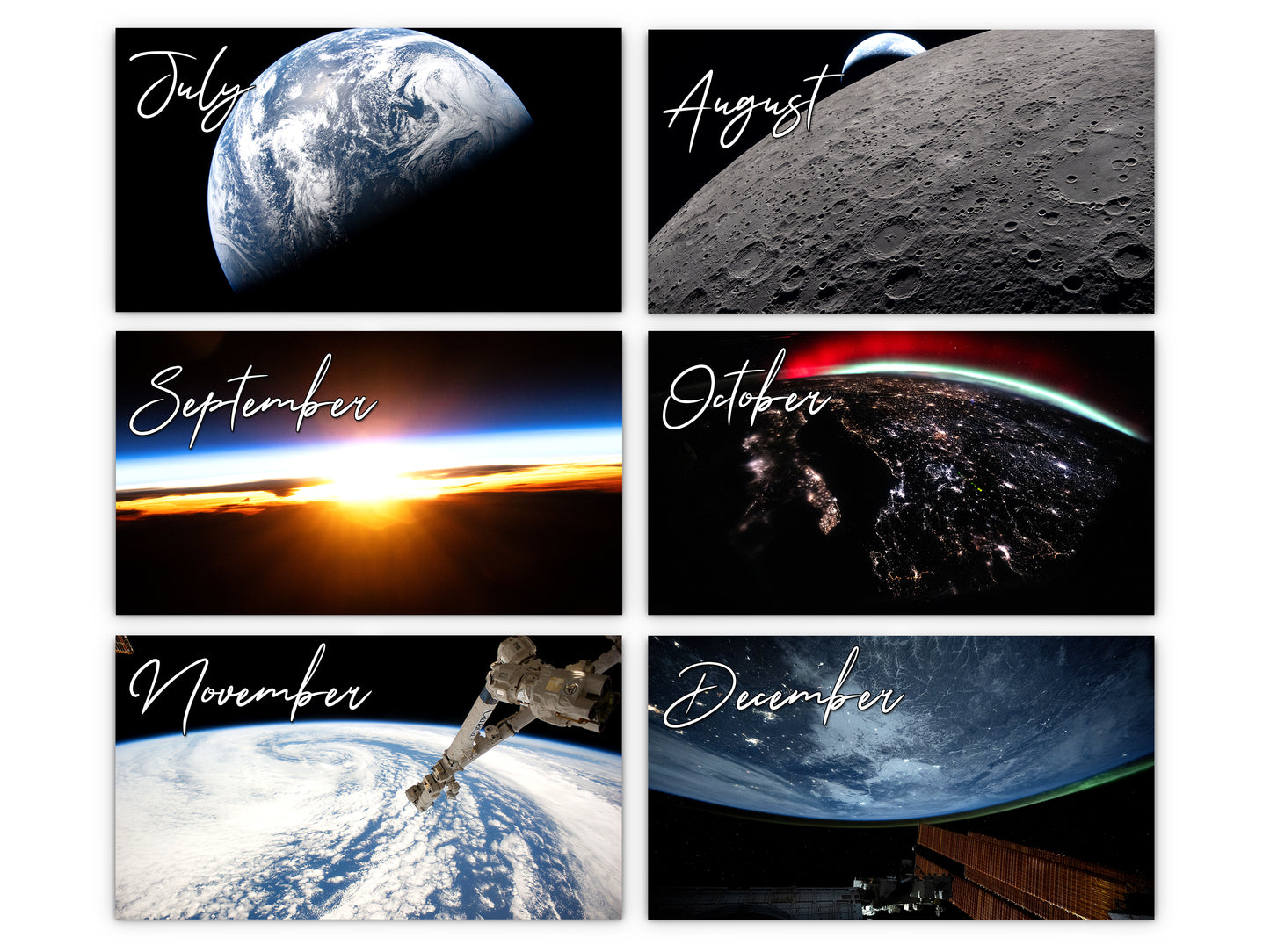 Earth Vistas Photography 2027 wall calendar monthly artwork preview July through December