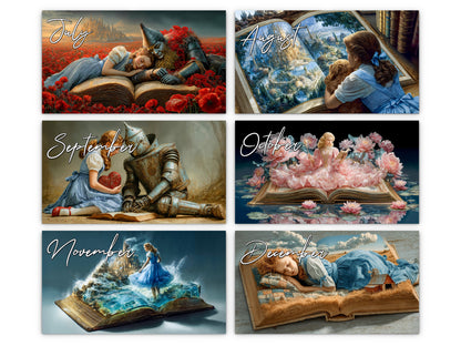 Emerald City Books 2027 wall calendar monthly artwork preview July through December