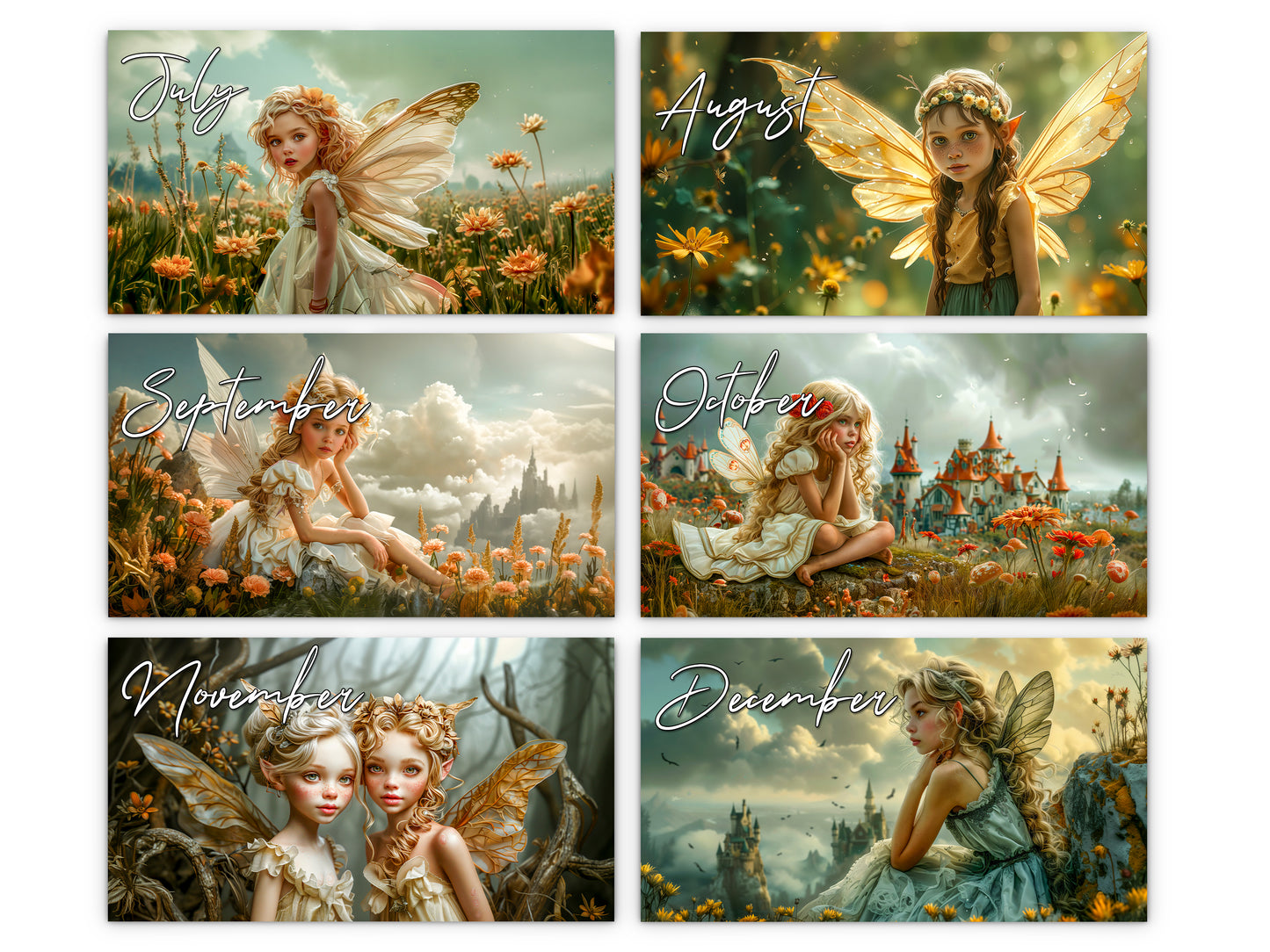 2027 Fairy Princess Wall Calendar by Kaleidoscope Artisan – Charming Fantasy with Holidays