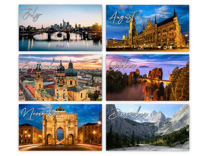 Germany Vistas Photography 2027 wall calendar monthly artwork preview July through December