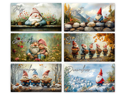 2027 Gnomes Wall Calendar by Kaleidoscope Artisan – Whimsical Adventures with Holidays