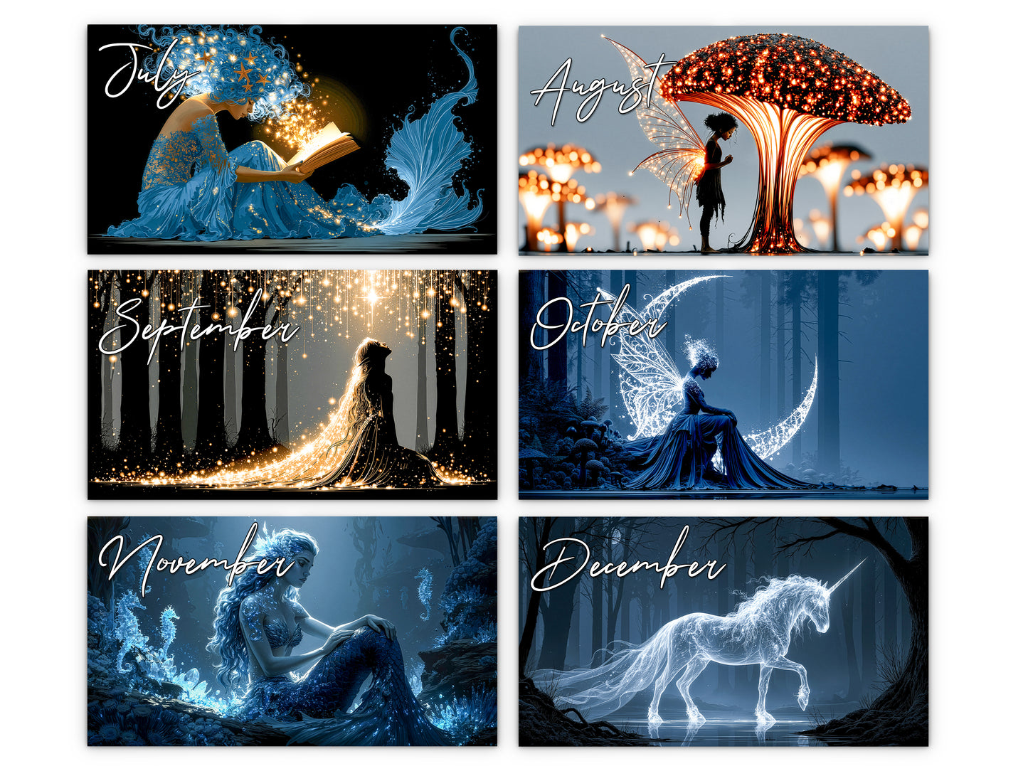 2027 Luminous Realms Wall Calendar by Kaleidoscope Artisan – Enchanted Fantasy with Holidays