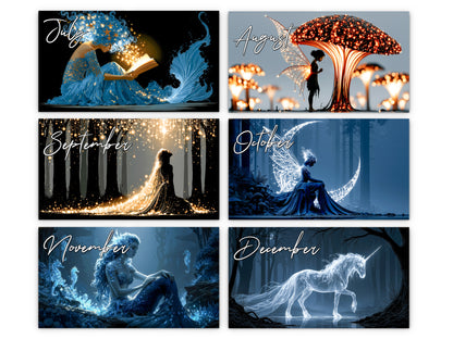 2027 Luminous Realms Wall Calendar by Kaleidoscope Artisan – Enchanted Fantasy with Holidays