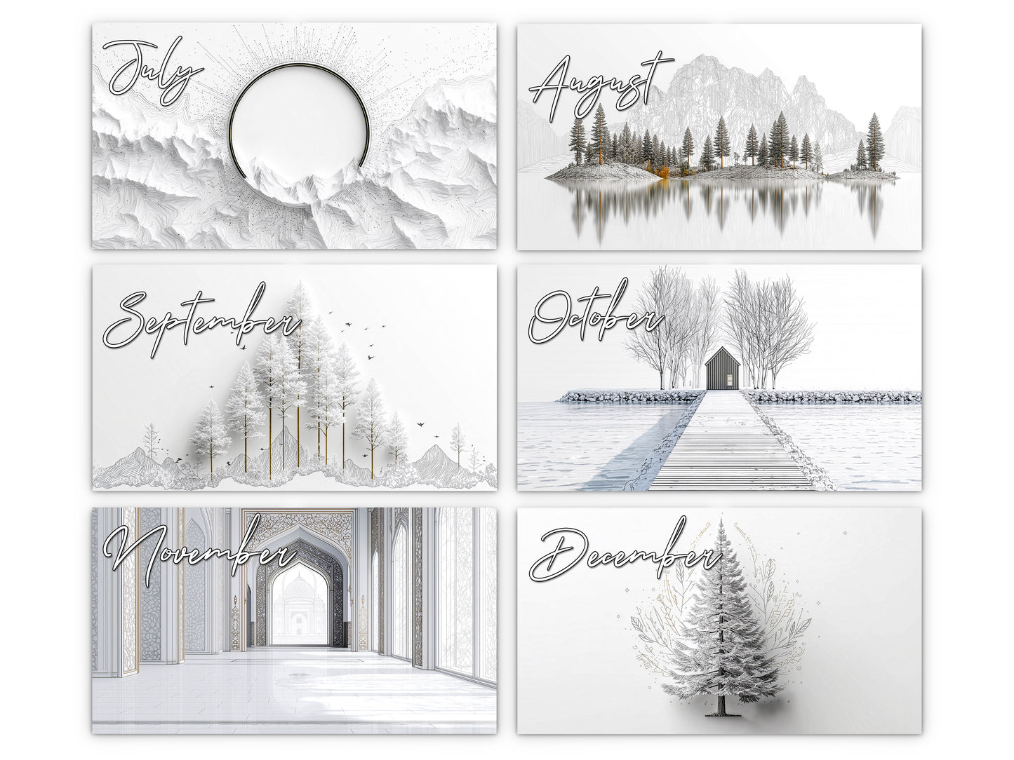 2027 Modern Lines Wall Calendar by Kaleidoscope Artisan – Refined Minimalism with Holidays