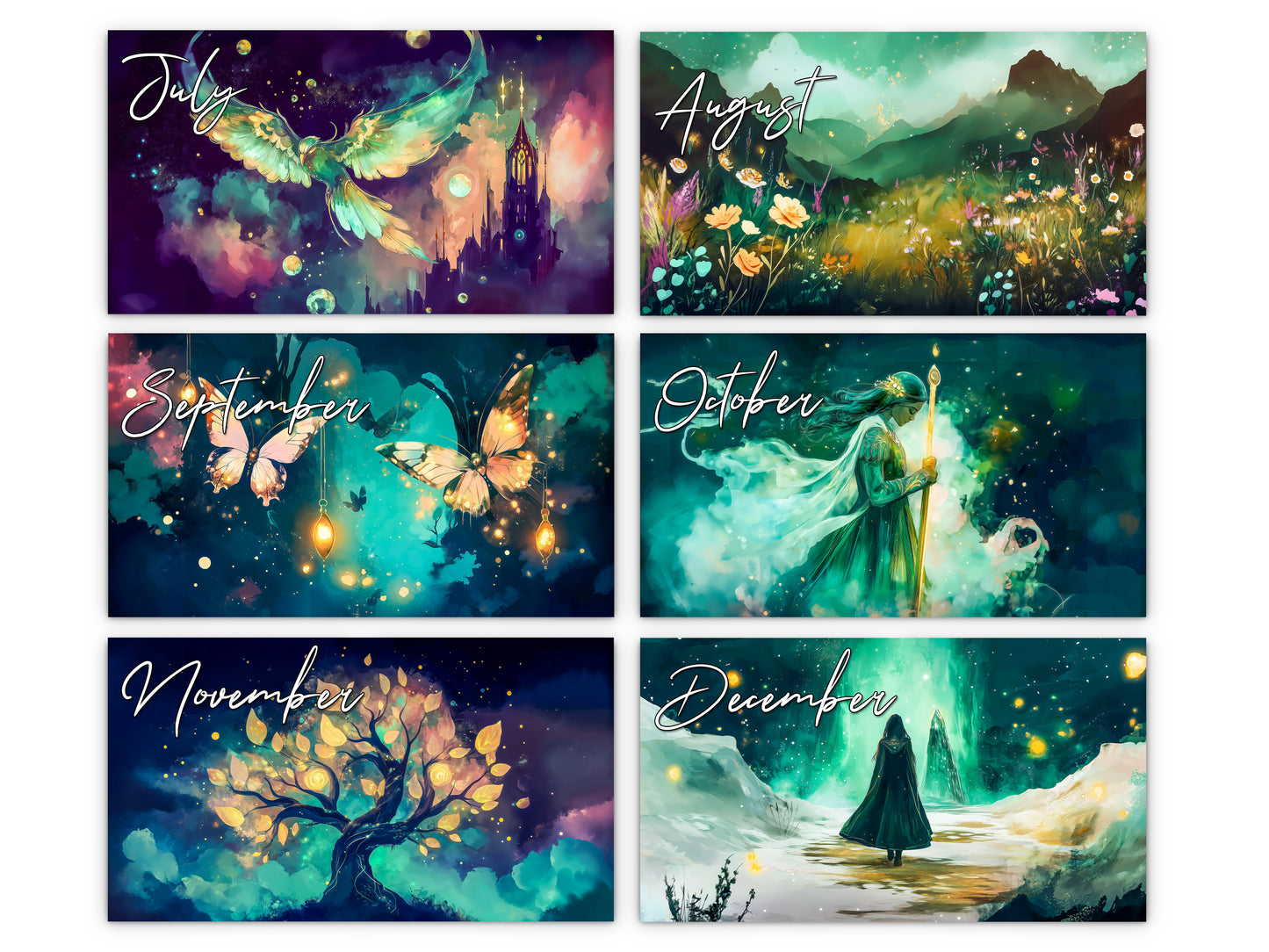 2027 Mystical Twilight Wall Calendar by Kaleidoscope Artisan – Enchanting Dreamscapes with Holidays