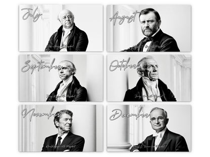 Presidential Legacy I 2027 wall calendar monthly artwork preview July through December