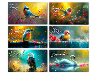 2027 Radiant Birds Kaleidoscope Wall Calendar by Kaleidoscope Artisan – Avian Beauty with Holidays