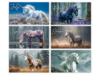 2027 Unicorn Wall Calendar by Kaleidoscope Artisan – Mystical Grace with Holidays