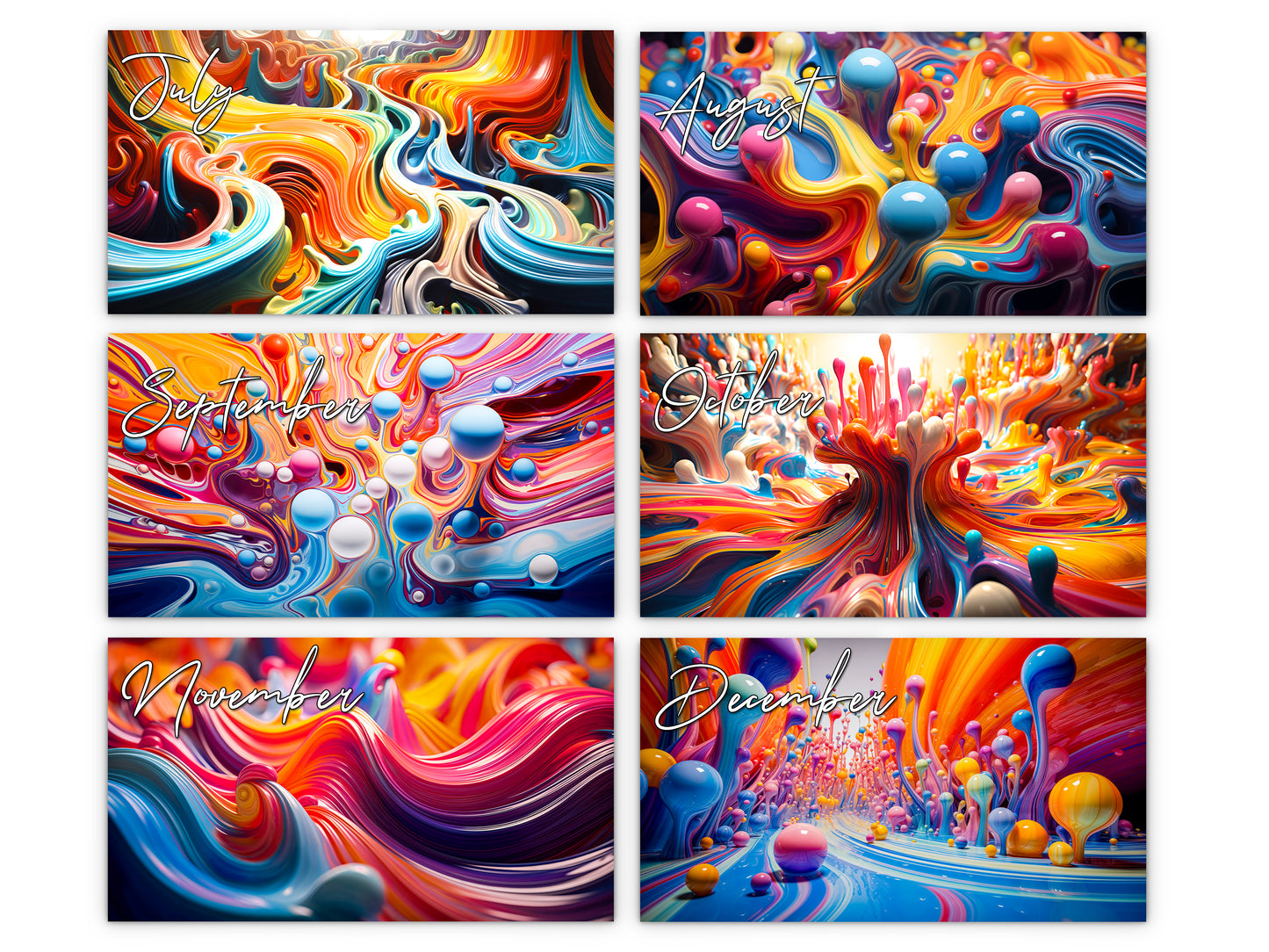 2027 Vivid Colors Wall Calendar by Kaleidoscope Artisan – Art in Motion with Holidays