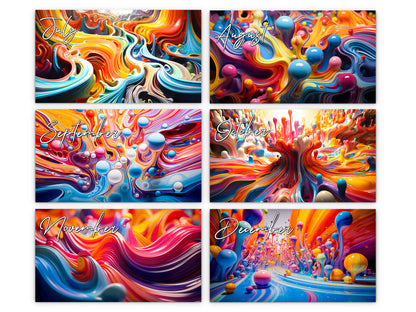2027 Vivid Colors Wall Calendar by Kaleidoscope Artisan – Art in Motion with Holidays