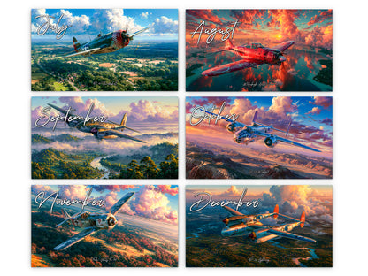 2027 WWII Wings of Valor Wall Calendar by Kaleidoscope Artisan – Legendary Aviation with Holidays