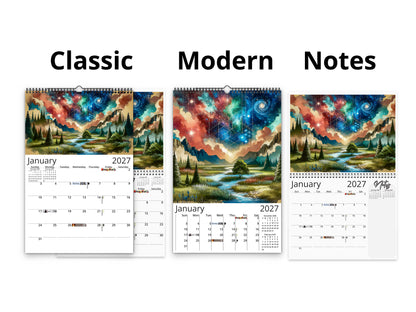 2027 Watercolor Horizons Wall Calendar by Kaleidoscope Artisan – Ethereal Landscape Art with Holidays