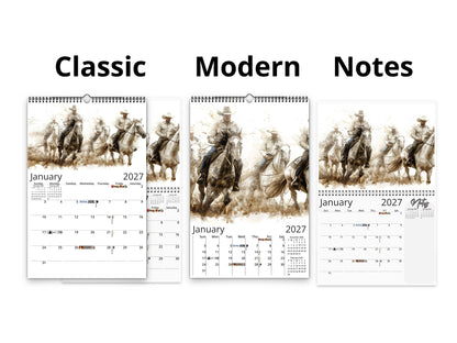 2027 Wild Frontier Wall Calendar by Kaleidoscope Artisan – Untamed Beauty with Holidays