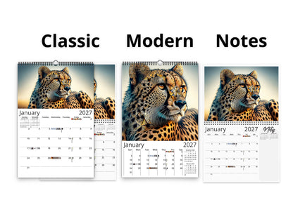 2027 African Wildlife Wall Calendar by Kaleidoscope Artisan – Nature's Majesty with Holidays