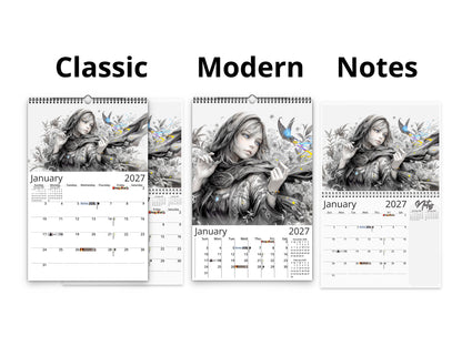 2027 Anime Enchantress Wall Calendar by Kaleidoscope Artisan – Fantasy Anime Art with Holidays