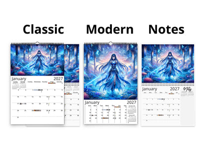 Anime Horizons 2027 wall calendar calendar layout comparison