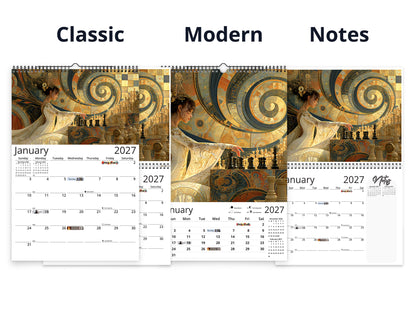 Artistic Chess 2027 wall calendar calendar layout comparison