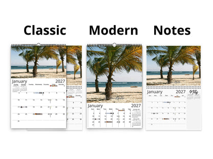 Beaches Photography 2027 wall calendar calendar layout comparison
