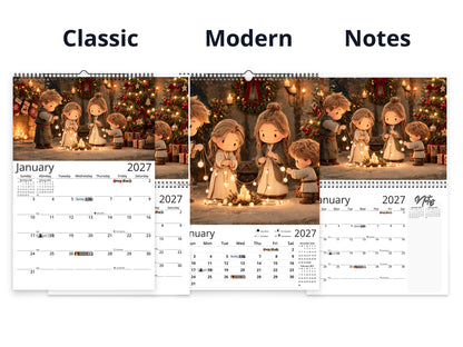 Christmas Wonder 2027 wall calendar calendar layout comparison
