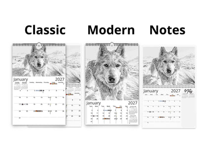 2027 Dog Lover Sketches Wall Calendar by Kaleidoscope Artisan – Faithful Companions with Holidays
