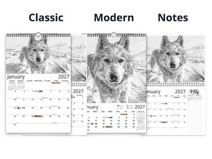Dog Lover Sketches 2027 wall calendar calendar layout comparison