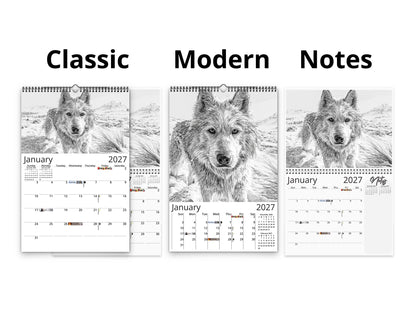 Dog Lover Sketches 2027 wall calendar calendar layout comparison