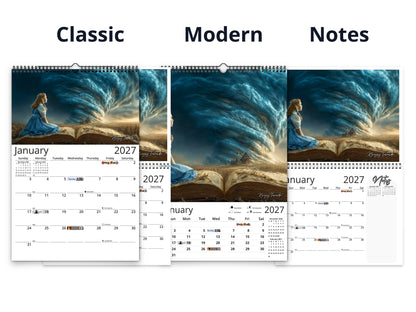 Emerald City Books 2027 wall calendar calendar layout comparison