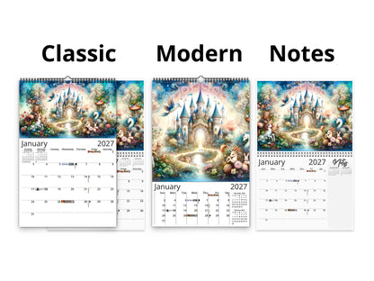Enchanted 2027 wall calendar calendar layout comparison