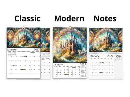 Enchanted Moments 2027 wall calendar calendar layout comparison