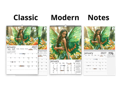 Fairy 2027 wall calendar calendar layout comparison