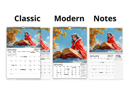 Fairytale Books 2027 wall calendar calendar layout comparison