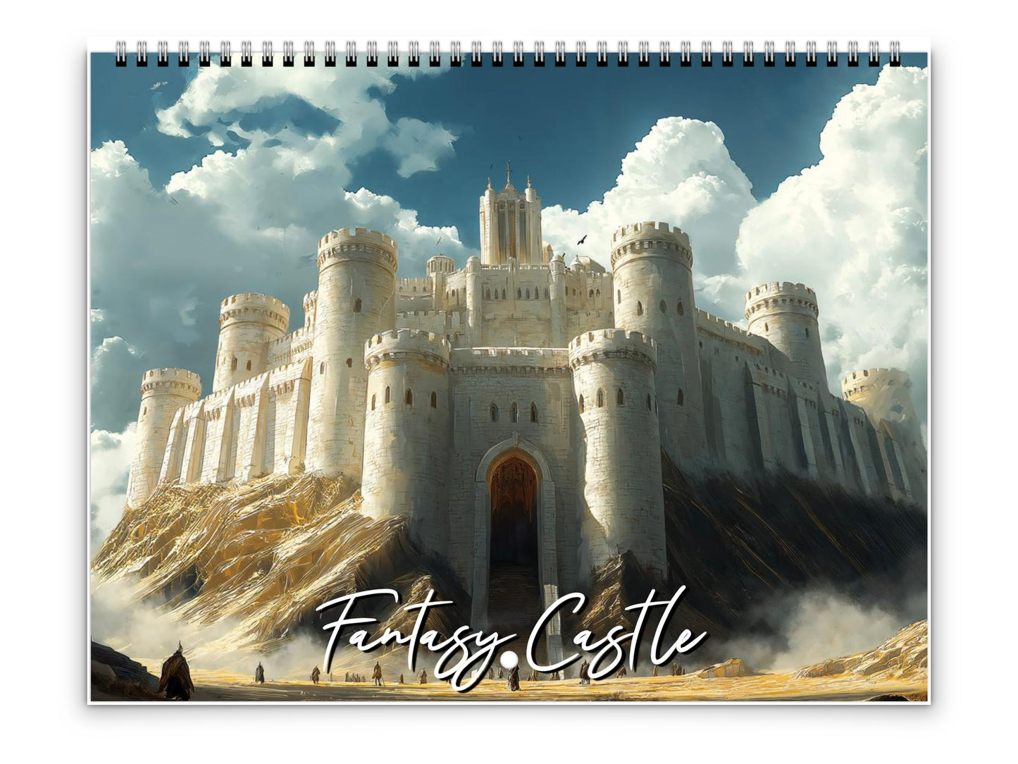 Calendario de pared de castillos de fantasía 2026 de Kaleidoscope Artisan: Reinos místicos con festividades