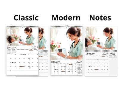 Nurse 2027 wall calendar calendar layout comparison