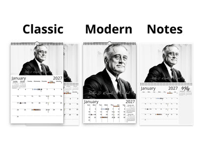 Presidential Legacy I 2027 wall calendar calendar layout comparison