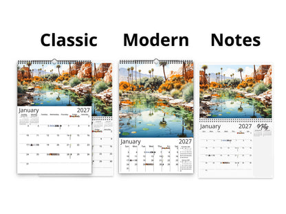 2027 Surreal Canyon Wall Calendar by Kaleidoscope Artisan – Desert Dreams with Holidays