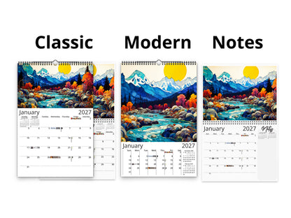 2027 Surreal Horizons Wall Calendar by Kaleidoscope Artisan – Mystical Realms with Holidays