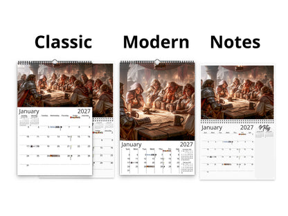 2027 The Fellowship Wall Calendar by Kaleidoscope Artisan – Grand Adventure with Holidays