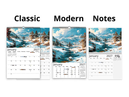 Western Vistas 2027 wall calendar calendar layout comparison