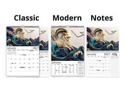 Zodiac Astrology 2027 wall calendar calendar layout comparison