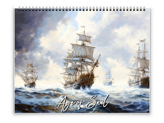 2026 Age of Sail Wall Calendar by Kaleidoscope Artisan – Nautical Adventures with Holidays
