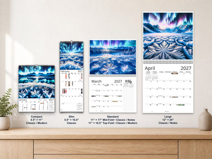 Alaska Celestial Dance 2027 wall calendar complete size range environment display