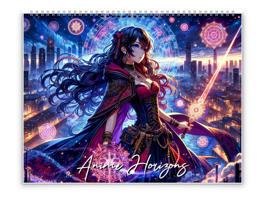 2026 Anime Horizons Wall Calendar by Kaleidoscope Artisan – Ethereal Realms with Holidays